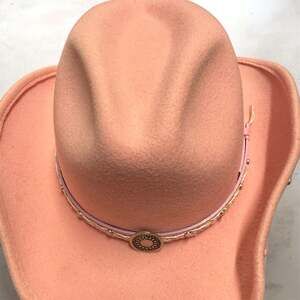 Bullhide 'Baby Jane' Pink Felt Cowboy Hat with Studded Hat Band